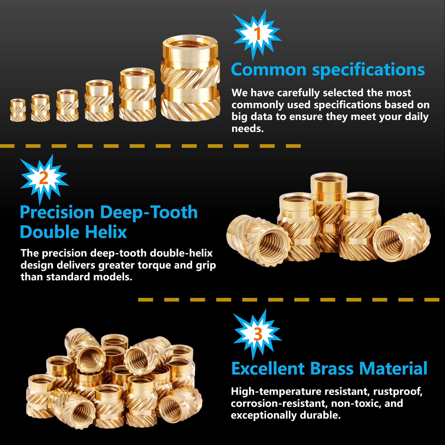 600Pcs M2-M6 Brass Threaded In - Woodworking Basic Tools 评论和价格