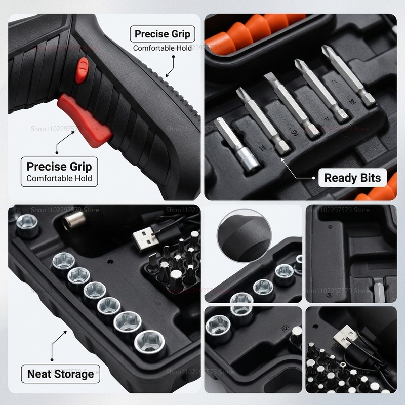 47Pcs Rechargeable Electric Sc - Woodworking Basic Tools 评论和价格