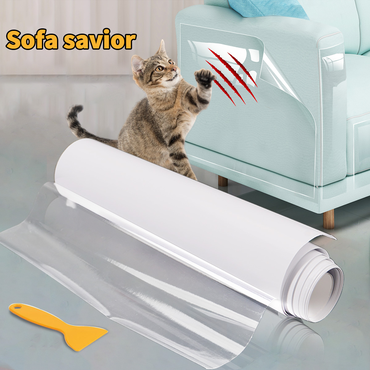 Transparent Self-Adhesive Cat  - Woodworking Mask 评论和价格