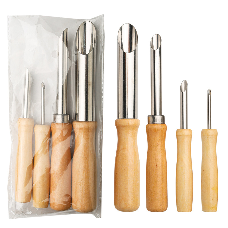 4 Pcs Wooden Handle Pottery Ho - Woodworking Veneer Cutter 评论和价格