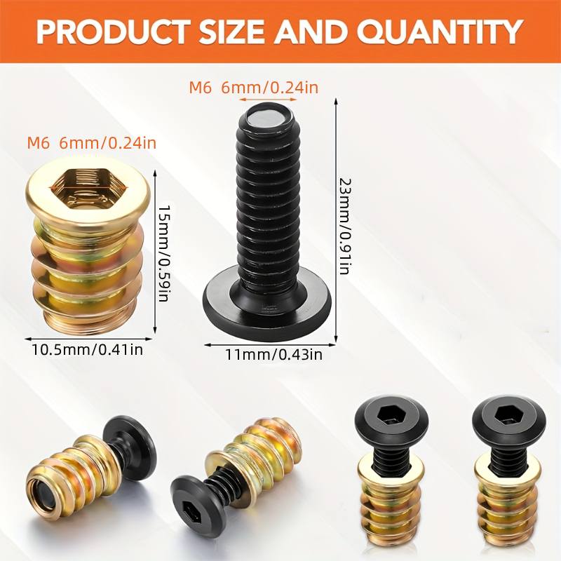 10PCS Nut Threaded Inserts Com - Woodworking Basic Tools 评论和价格